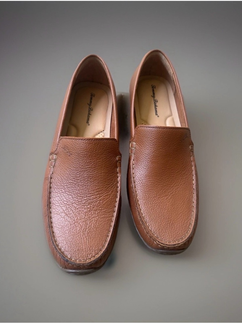 Tommy Bahama Orion Men’s  Leather Loafers Shoes |Tan ~9.5